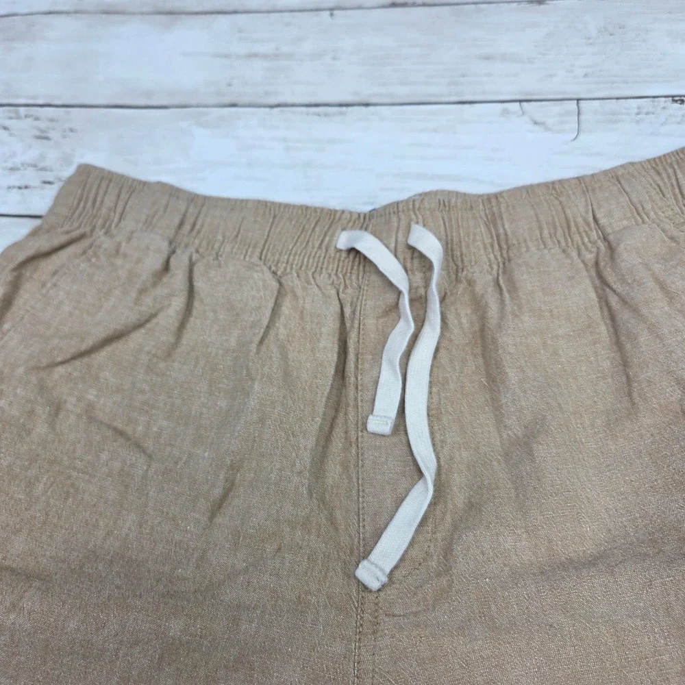 Old Navy Jogger Shorts Linen Blend Men M Maple Glazed Tan Drawstring 853507